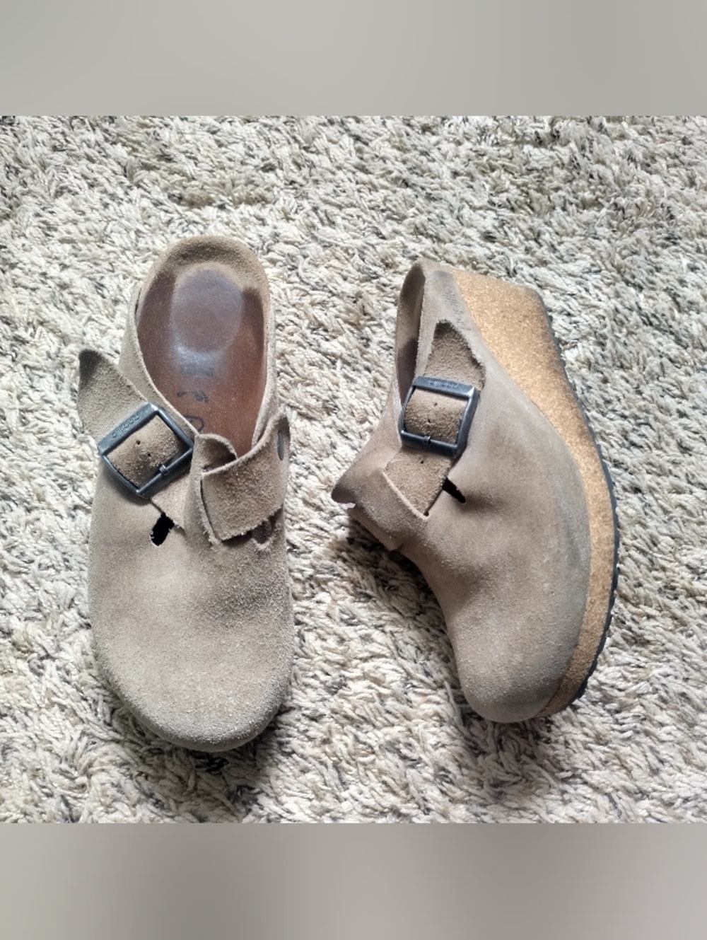 Birkenstock Papillio Fanny Suede Leather Wedge Sz 37/6